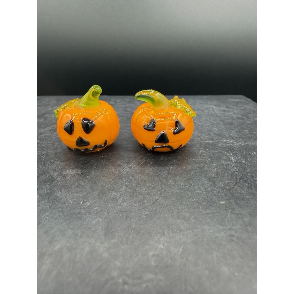 🎃 Glass Pumpkins – Mini Set of 2 – Fall Harvest